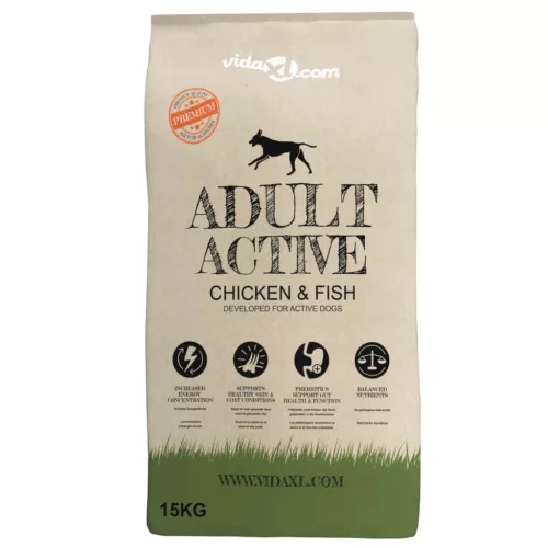  2 db „Adult Active Chicken & Fish” prémium száraz kutyatáp 30kg