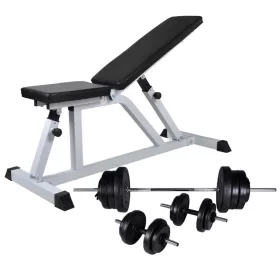  edzőpad egykezes és kétkezes súlyzókészlettel 60,5 kg