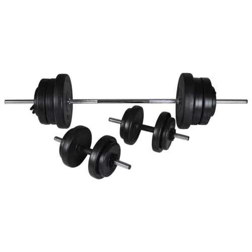  edzőpad egykezes és kétkezes súlyzókészlettel 60,5 kg