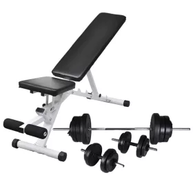  edzőpad egykezes és kétkezes súlyzókészlettel 60,5 kg