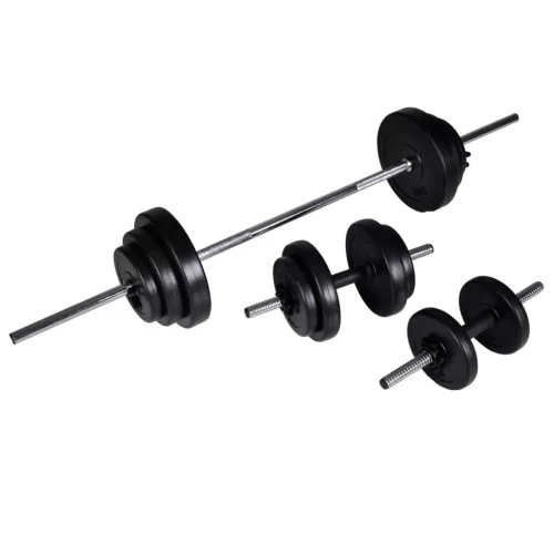  edzőpad egykezes és kétkezes súlyzókészlettel 30,5 kg