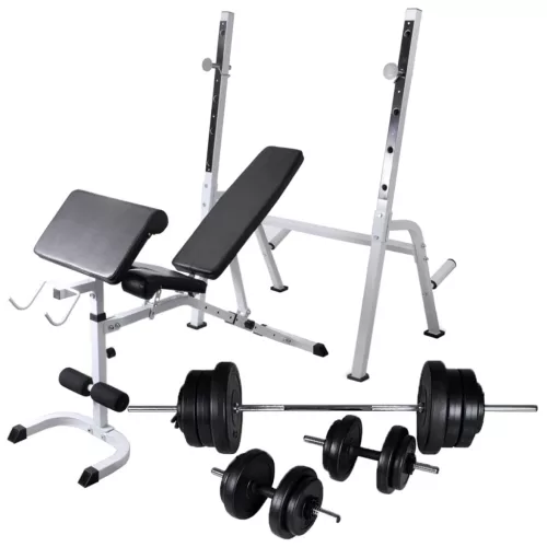  edzőpad állvánnyal / egykezes és kétkezes súlyzószettel 60,5 kg