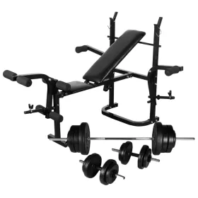    súlyzópad állvánnyal/egykezes és kétkezes súlyzószettel 60,5 kg