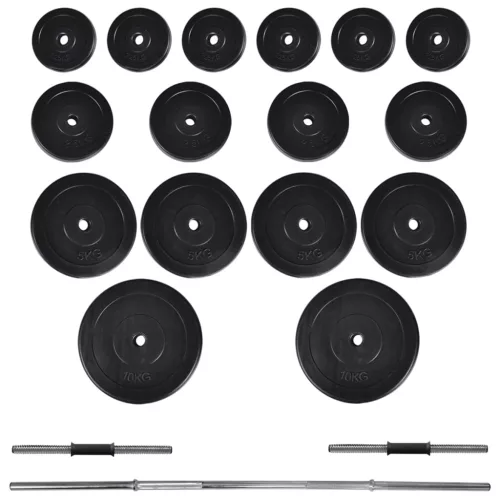 súlyzópad állvánnyal/egykezes és kétkezes súlyzószettel 60,5 kg