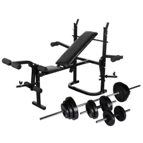    súlyzópad állvánnyal/egykezes és kétkezes súlyzószettel 30,5 kg