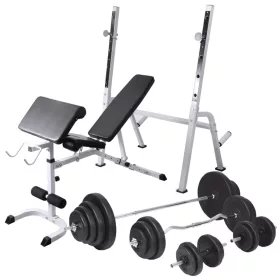    edzőpad állvánnyal, egykezes és kétkezes súlyzószettel 120 kg