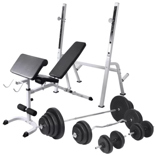  edzőpad állvánnyal, egykezes és kétkezes súlyzószettel 120 kg