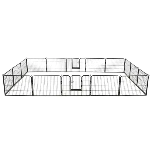  fekete színű acél kutyakennel 16 panelből 60 x 80 cm
