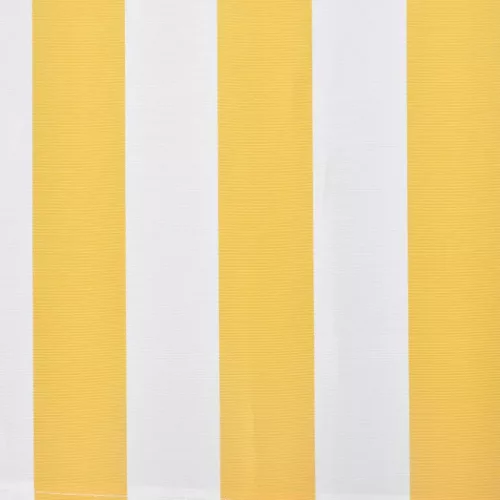  kézi működtetésű összecsukható napellenző, sárga-fehér, 300 cm