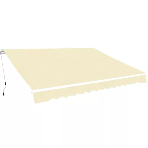  kézi működtetésű összecsukható napellenző, krémszínű, 400 cm