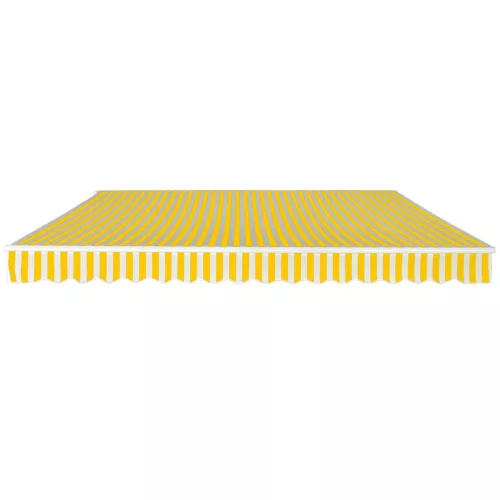  kézi működtetésű összecsukható napellenző, sárga-fehér, 400 cm