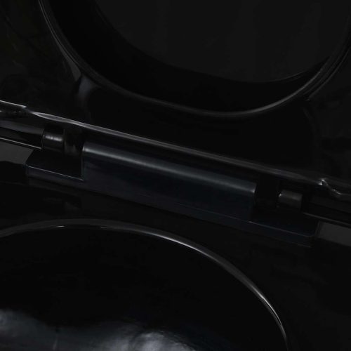  falra szerelhető fekete kerámia WC rejtett öblítőtartállyal