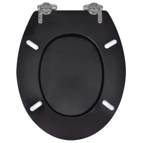  2 db fekete MDF WC ülőke lassan csukódó fedéllel
