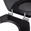  2 db fekete MDF WC ülőke lassan csukódó fedéllel