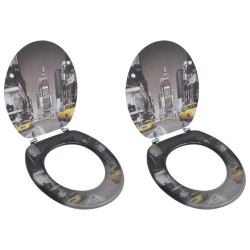  2 db New York mintás MDF WC ülőke