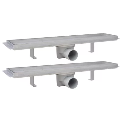  2db lineáris rozsdamentes acél zuhany lefolyó 530 x 140 mm