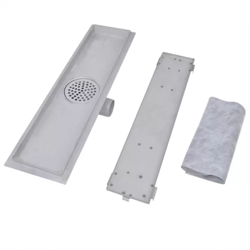  2db lineáris rozsdamentes acél zuhany lefolyó 530 x 140 mm