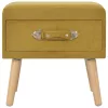  2 db mustársárga bársony éjjeliszekrény 40 x 35 x 40 cm