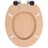  2 db bambuszmintás MDF WC-ülőke lassan csukódó fedéllel