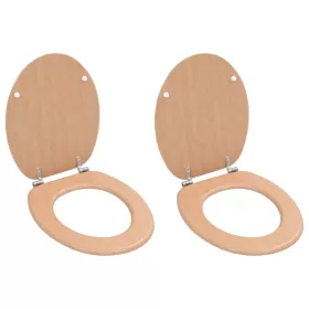  2 db bambuszmintás MDF WC-ülőke