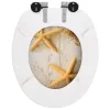  2 db tengericsillag mintás MDF WC-ülőke lassan csukódó fedéllel