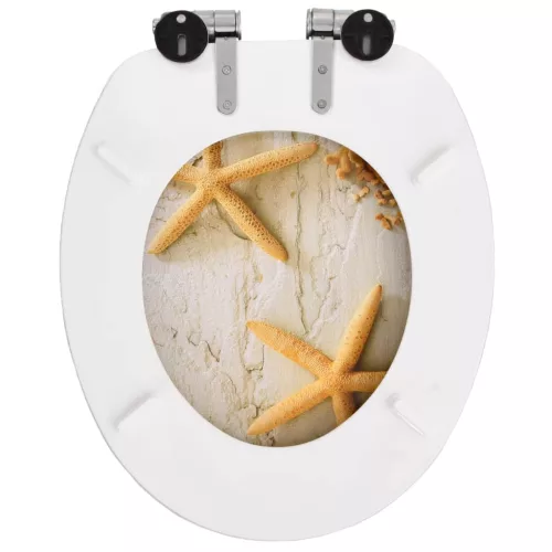  2 db tengericsillag mintás MDF WC-ülőke lassan csukódó fedéllel