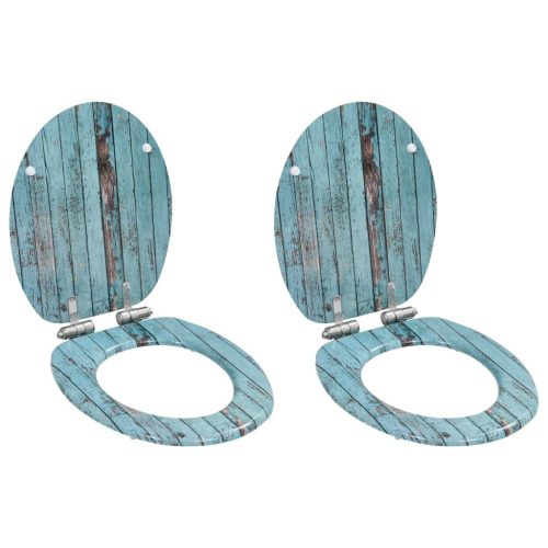  2 db régi famintás MDF WC-ülőke lassan csukódó fedéllel