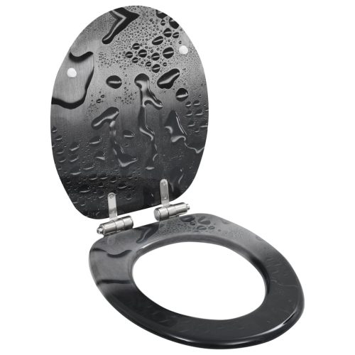  2 db vízcsepp mintás MDF WC-ülőke lassan csukódó fedéllel