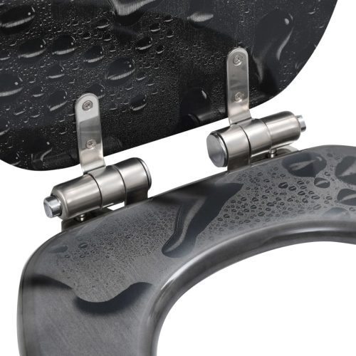  2 db vízcsepp mintás MDF WC-ülőke lassan csukódó fedéllel