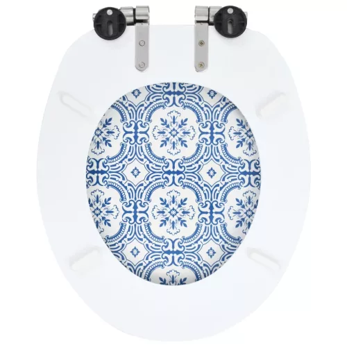  2 db porcelánmintás MDF WC-ülőke lassan csukódó fedéllel