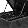  2 db fekete polyrattan napozóágy párnával