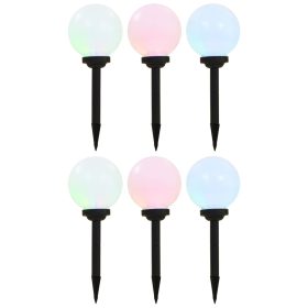  6 db napelemes kültéri LED gömblámpa 20 cm RGB