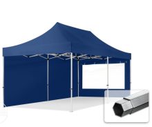   Professional összecsukható sátrak PROFESSIONAL 400g/m2 ponyvával, alumínium szerkezettel, 2 oldalfallal, panoráma ablakkal - 3x6m kék