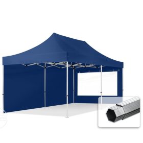   TP 3x6m összecsukható 800N alumínium pavilon, 2 db oldalfallal - kék