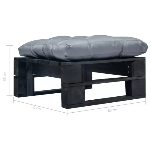  fekete fa kerti raklapzsámoly szürke párnával