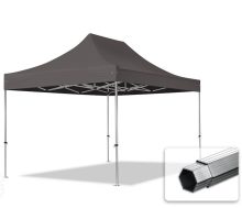   Professional összecsukható sátrak PROFESSIONAL 400g/m2 ponyvával, alumínium szerkezettel, oldalfal nélkül - 3x4,5m sötétszürke