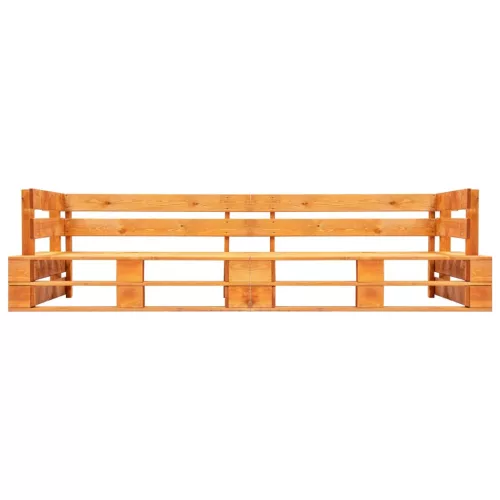  2 részes fenyőfa kerti raklapkanapé piros párnákkal