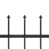  fekete lándzsahegyes tetejű kerti acélkerítés 8,5 x 0,6 m
