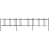  fekete hajlított tetejű acélkerítés 5,1 x 1 m 
