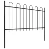  fekete hajlított tetejű acélkerítés 5,1 x 1 m 