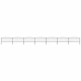    fekete lándzsahegy tetejű acélkerítés (0,5-0,75) x 11,9 m 
