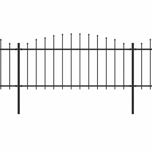  fekete lándzsahegy tetejű acélkerítés (0,5-0,75) x 11,9 m 
