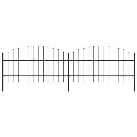    fekete lándzsahegy tetejű acélkerítés (0,75-1) x 3,4 m 