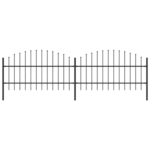  fekete lándzsahegy tetejű acélkerítés (0,75-1) x 3,4 m 