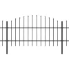  fekete lándzsahegy tetejű acélkerítés (0,75-1) x 3,4 m 