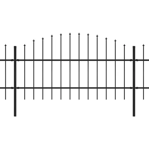  fekete lándzsahegy tetejű acélkerítés (0,75-1) x 3,4 m 