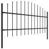  fekete lándzsahegy tetejű acélkerítés (0,75-1) x 3,4 m 