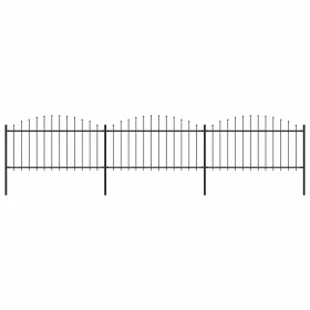    fekete lándzsahegyes tetejű acélkerítés (1,25-1,5) x 5,1 m 