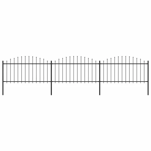  fekete lándzsahegyes tetejű acélkerítés (1,25-1,5) x 5,1 m 