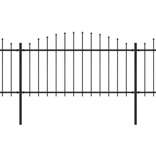  fekete lándzsahegyes tetejű acélkerítés (1,25-1,5) x 5,1 m 